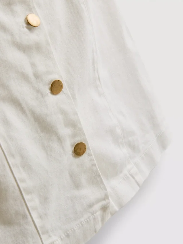 Mini-Kleid aus Baumwoll-Denim mit Knopfleiste