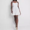 Mini-Kleid aus Popeline mit Rüschen und Trägern