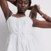 Mini-Kleid aus Popeline mit Rüschen und Trägern