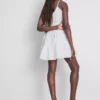 Mini-Kleid aus Popeline mit Rüschen und Trägern