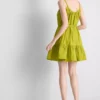 Mini-Kleid aus Popeline mit Rüschen und Trägern