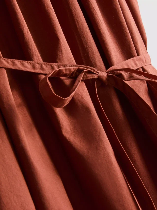 Mini-Kleid aus Popeline mit Rüschen und Trägern