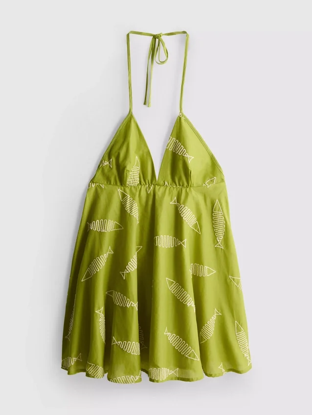 Mini-Kleid mit Fischstickerei