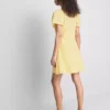 Mini-Kleid mit gekräuselten Flügelärmeln