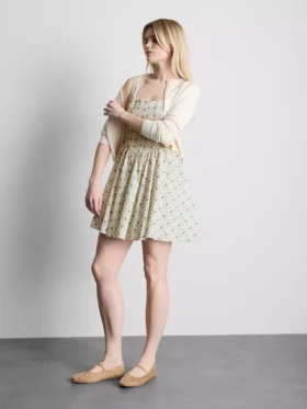 Mini-Kleid mit Korsett-Knopfleiste