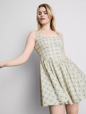 Mini-Kleid mit Korsett-Knopfleiste