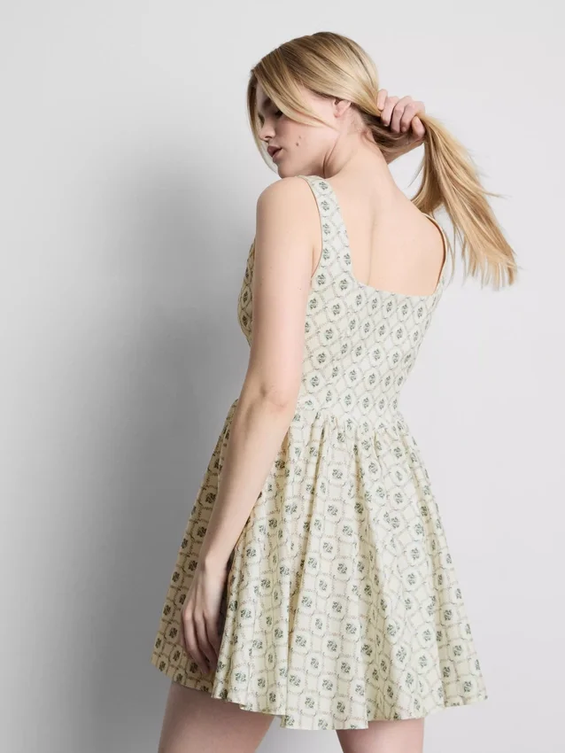 Mini-Kleid mit Korsett-Knopfleiste