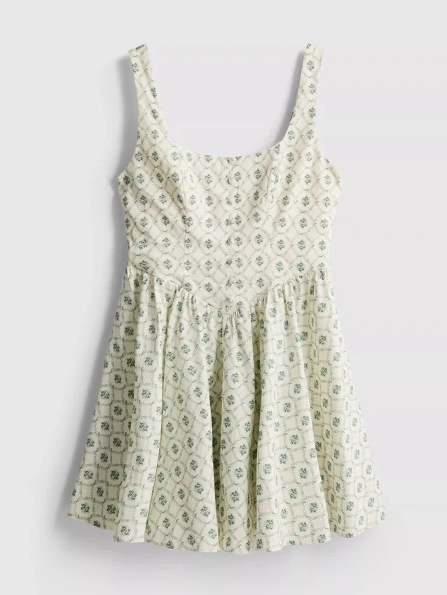 Mini-Kleid mit Korsett-Knopfleiste