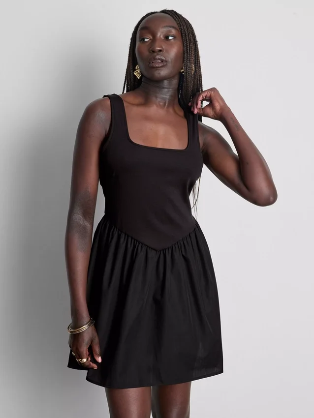 Mini-Korsett-Kleid aus Baumwollmischung