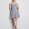 Mini-Korsett-Kleid mit Gingham-Muster