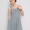 Mini-Korsett-Kleid mit Gingham-Muster