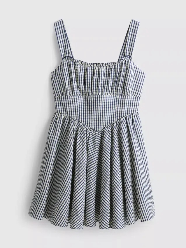 Mini-Korsett-Kleid mit Gingham-Muster