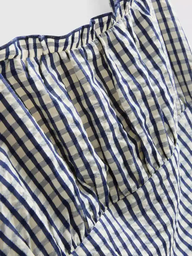 Mini-Korsett-Kleid mit Gingham-Muster