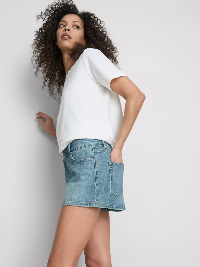 Mini-Shorts aus Baumwoll-Denim