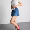 Mini-Skort aus Baumwoll-Denim