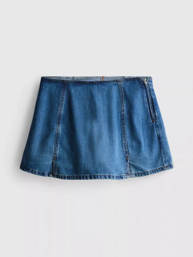 Mini-Skort aus Baumwoll-Denim