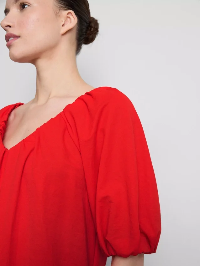 Mini-Smockkleid mit Puffärmeln