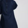 Minikleid aus Baumwoll-Denim mit Puffärmeln