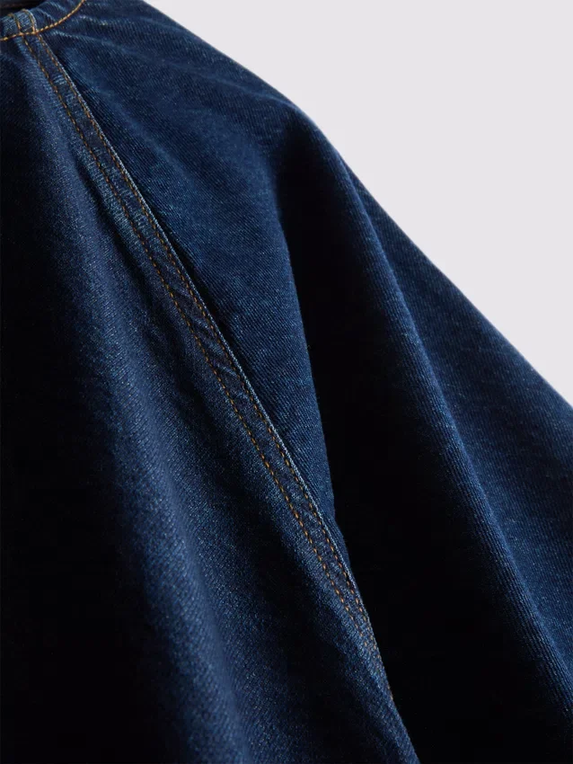 Minikleid aus Baumwoll-Denim mit Puffärmeln