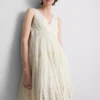 Minikleid mit V-Ausschnitt aus Crinkle-Stoff
