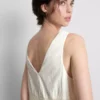 Minikleid mit V-Ausschnitt aus Crinkle-Stoff