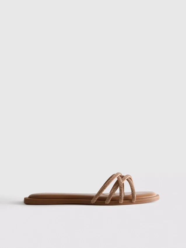 Mule-Sandalen im Diamanta-Webmuster