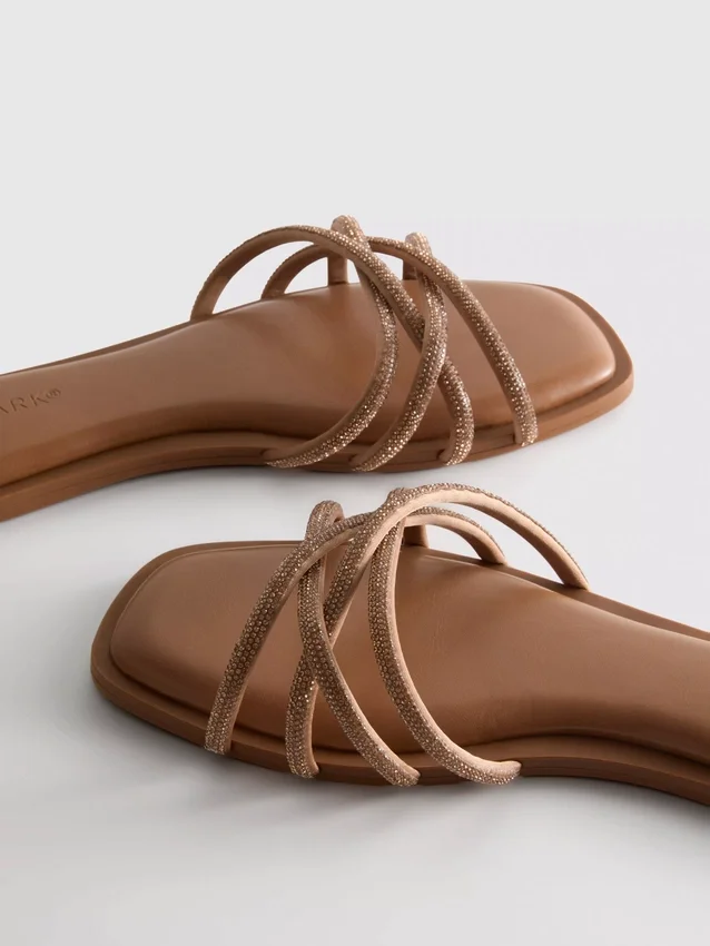 Mule-Sandalen im Diamanta-Webmuster