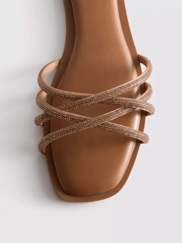 Mule-Sandalen im Diamanta-Webmuster