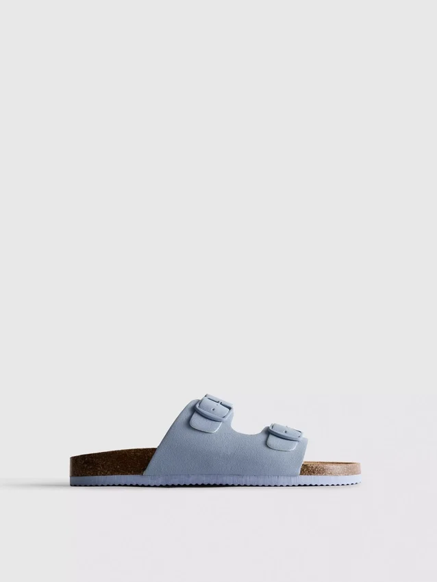 Mule-Sandalen mit doppeltem Schnallenriemen