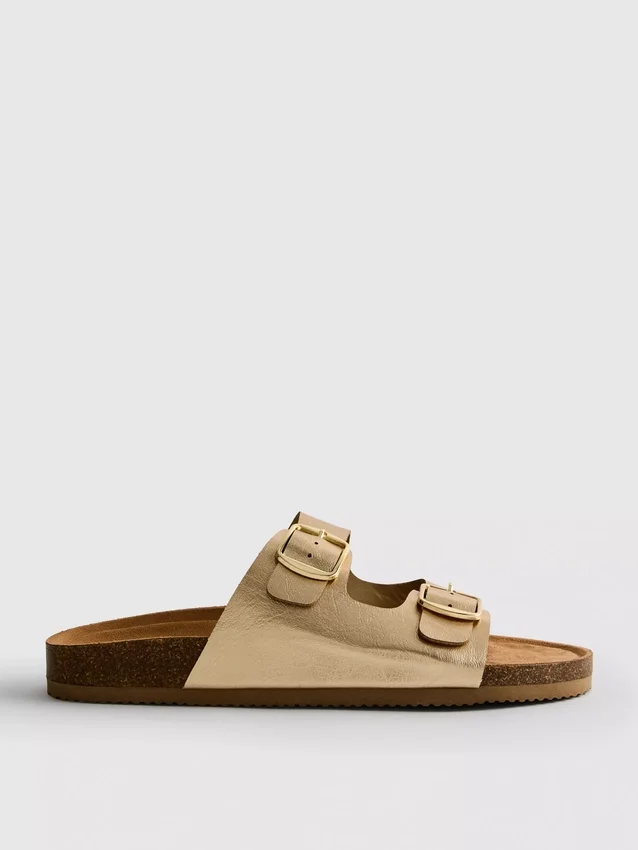 Mule-Sandalen mit doppeltem Schnallenriemen