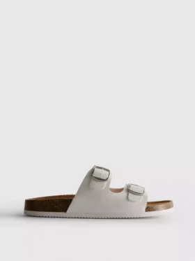 Mule-Sandalen mit doppeltem Schnallenriemen