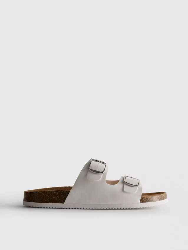 Mule-Sandalen mit doppeltem Schnallenriemen