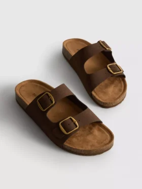 Mule-Sandalen mit doppeltem Schnallenriemen
