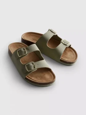 Mule-Sandalen mit doppeltem Schnallenriemen