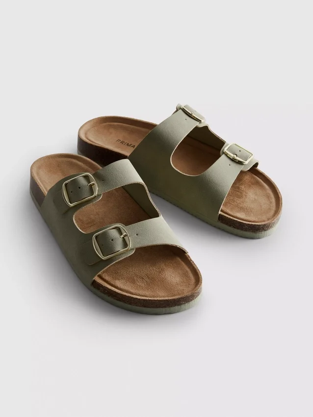 Mule-Sandalen mit doppeltem Schnallenriemen