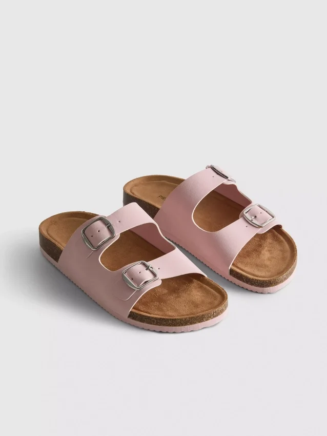 Mule-Sandalen mit doppeltem Schnallenriemen