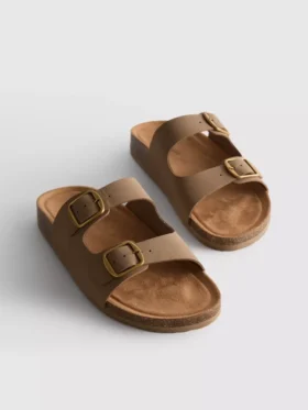 Mule-Sandalen mit doppeltem Schnallenriemen