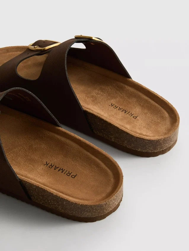 Mule-Sandalen mit doppeltem Schnallenriemen