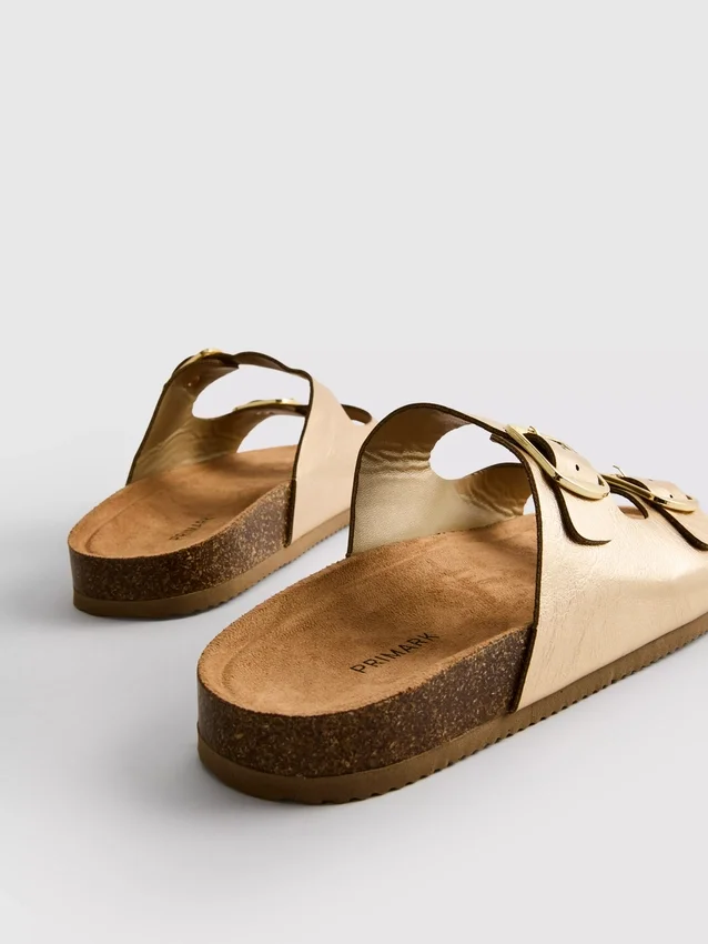 Mule-Sandalen mit doppeltem Schnallenriemen