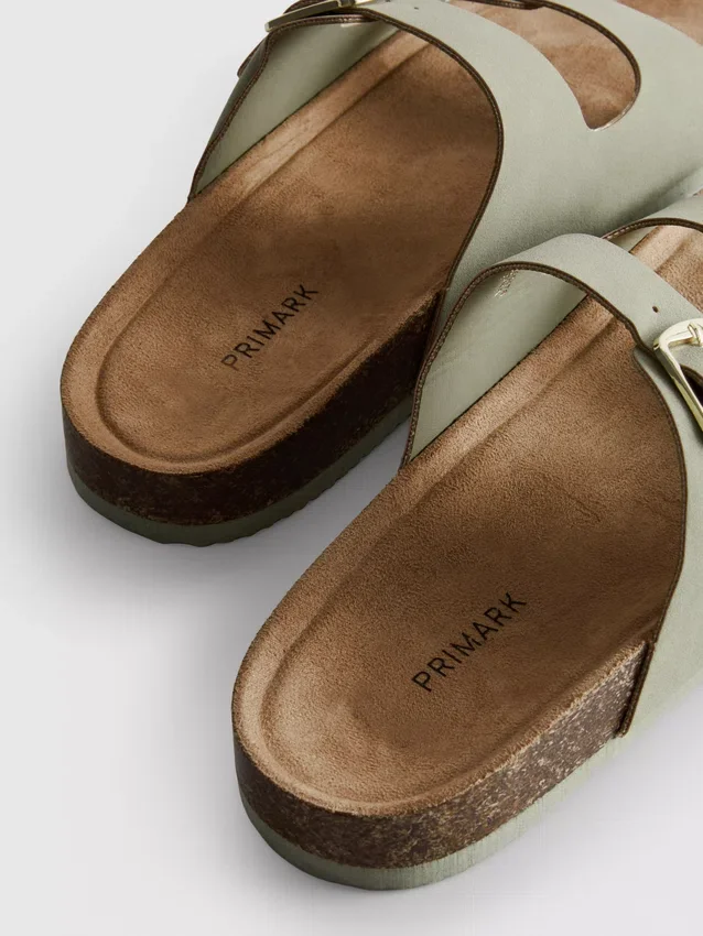 Mule-Sandalen mit doppeltem Schnallenriemen