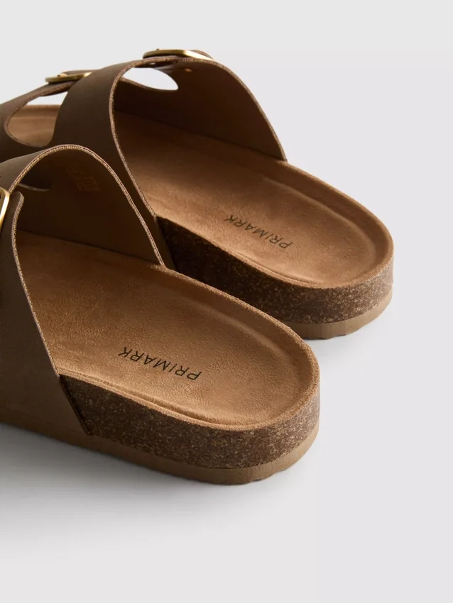 Mule-Sandalen mit doppeltem Schnallenriemen