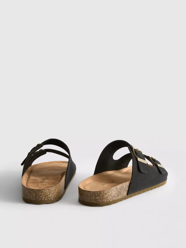 Mule-Sandalen mit doppeltem Schnallenriemen