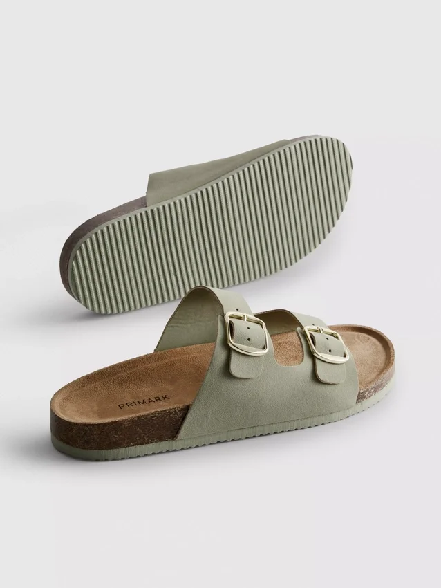 Mule-Sandalen mit doppeltem Schnallenriemen