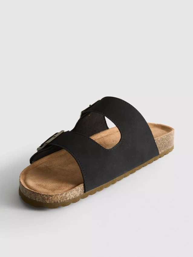 Mule-Sandalen mit doppeltem Schnallenriemen