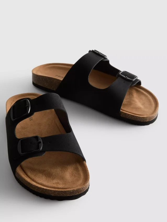 Mule-Sandalen mit doppeltem Schnallenriemen