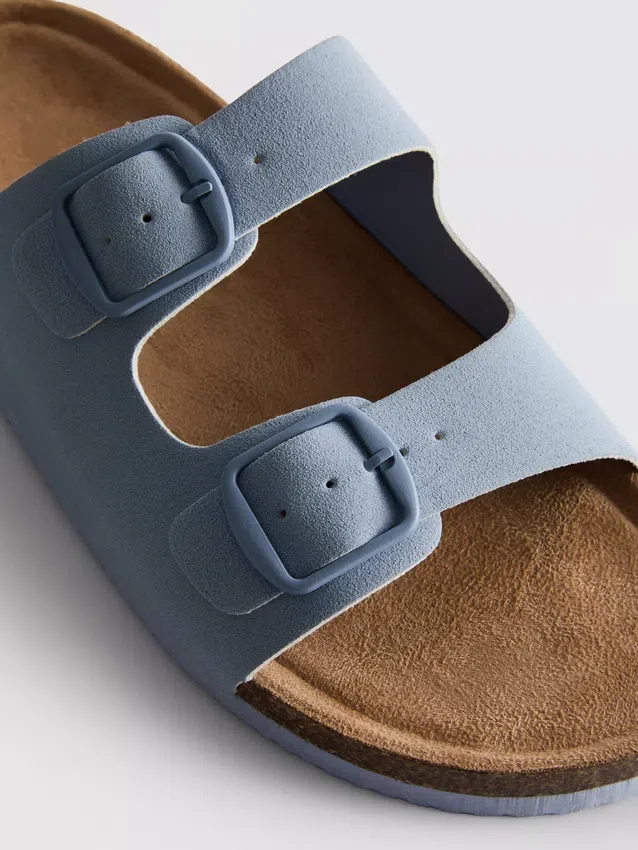 Mule-Sandalen mit doppeltem Schnallenriemen