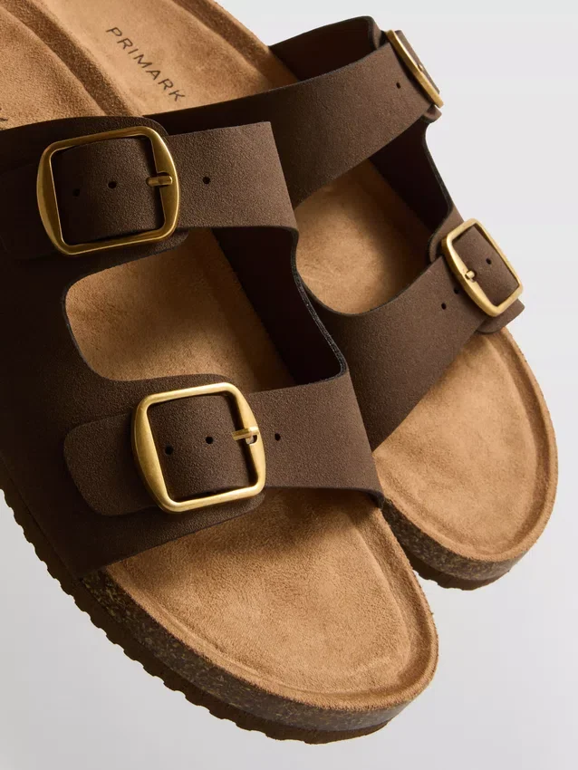 Mule-Sandalen mit doppeltem Schnallenriemen