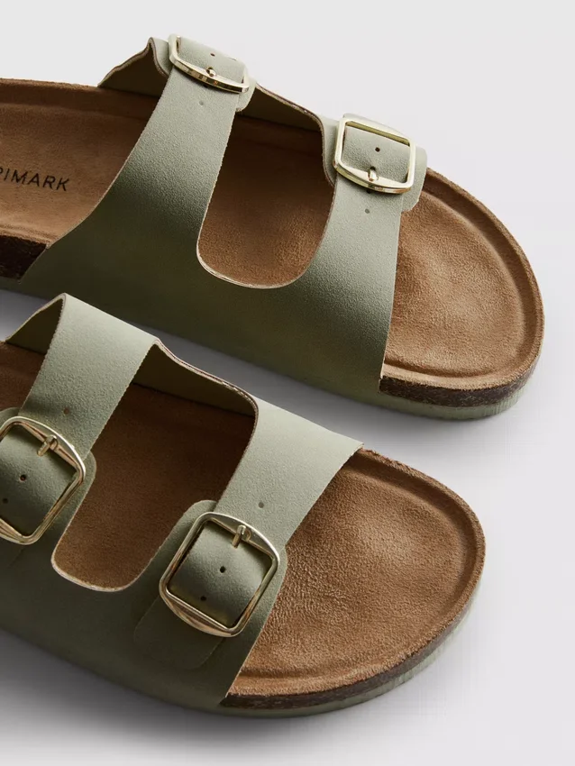 Mule-Sandalen mit doppeltem Schnallenriemen