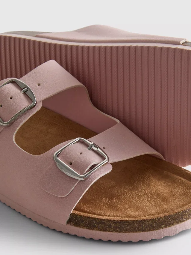 Mule-Sandalen mit doppeltem Schnallenriemen