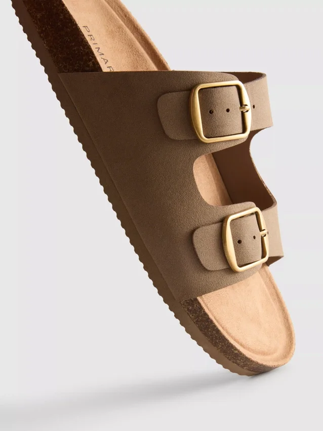 Mule-Sandalen mit doppeltem Schnallenriemen